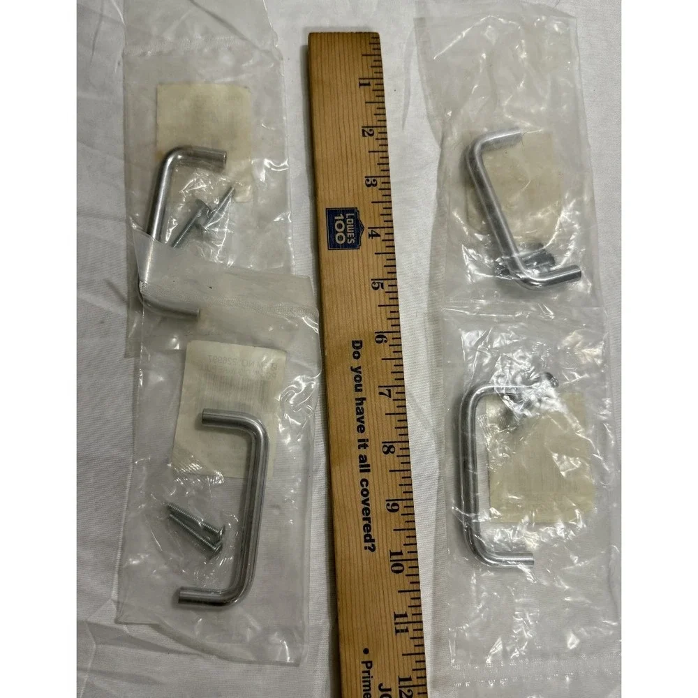 Lot of 4 Silvertone Metal Cabinet Handles 3